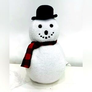 Snowman Christmas Decorative Plush Pillow with Scarf New